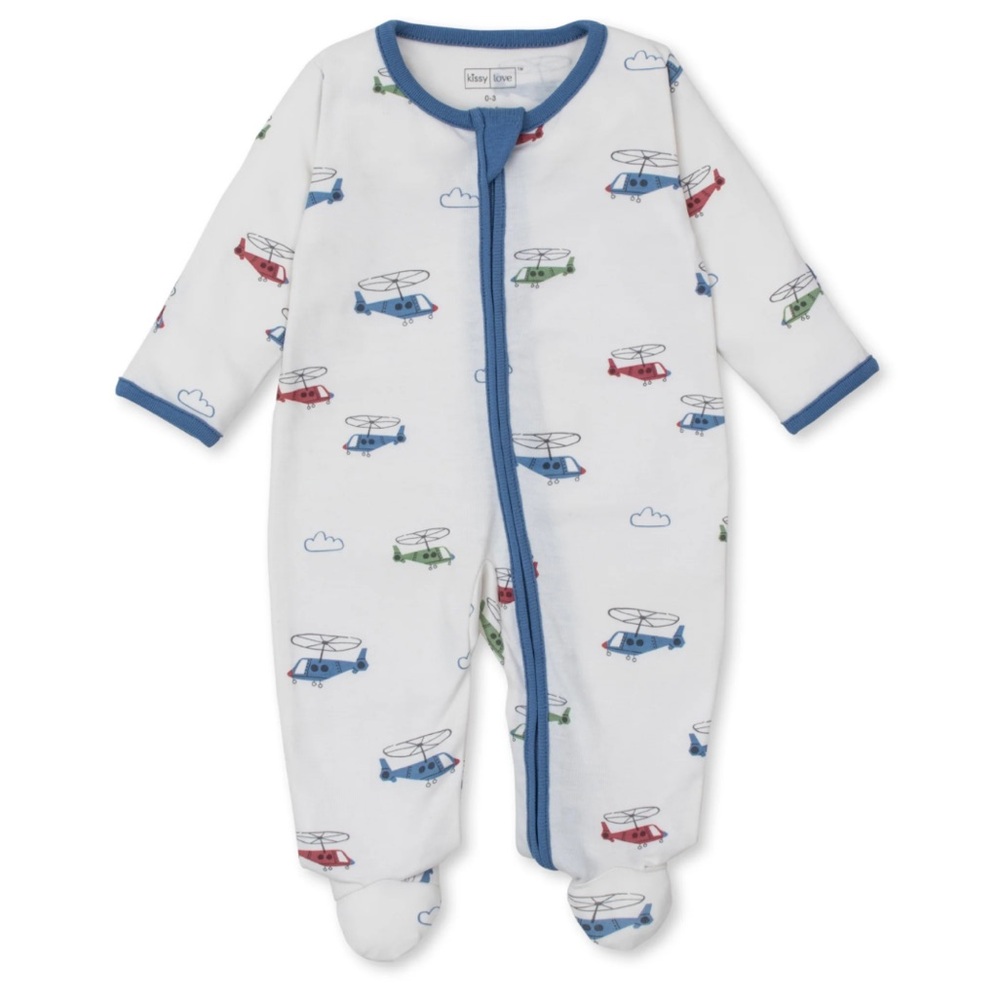 Kissy kissy love helicopter rescue zip footie 6-9 months